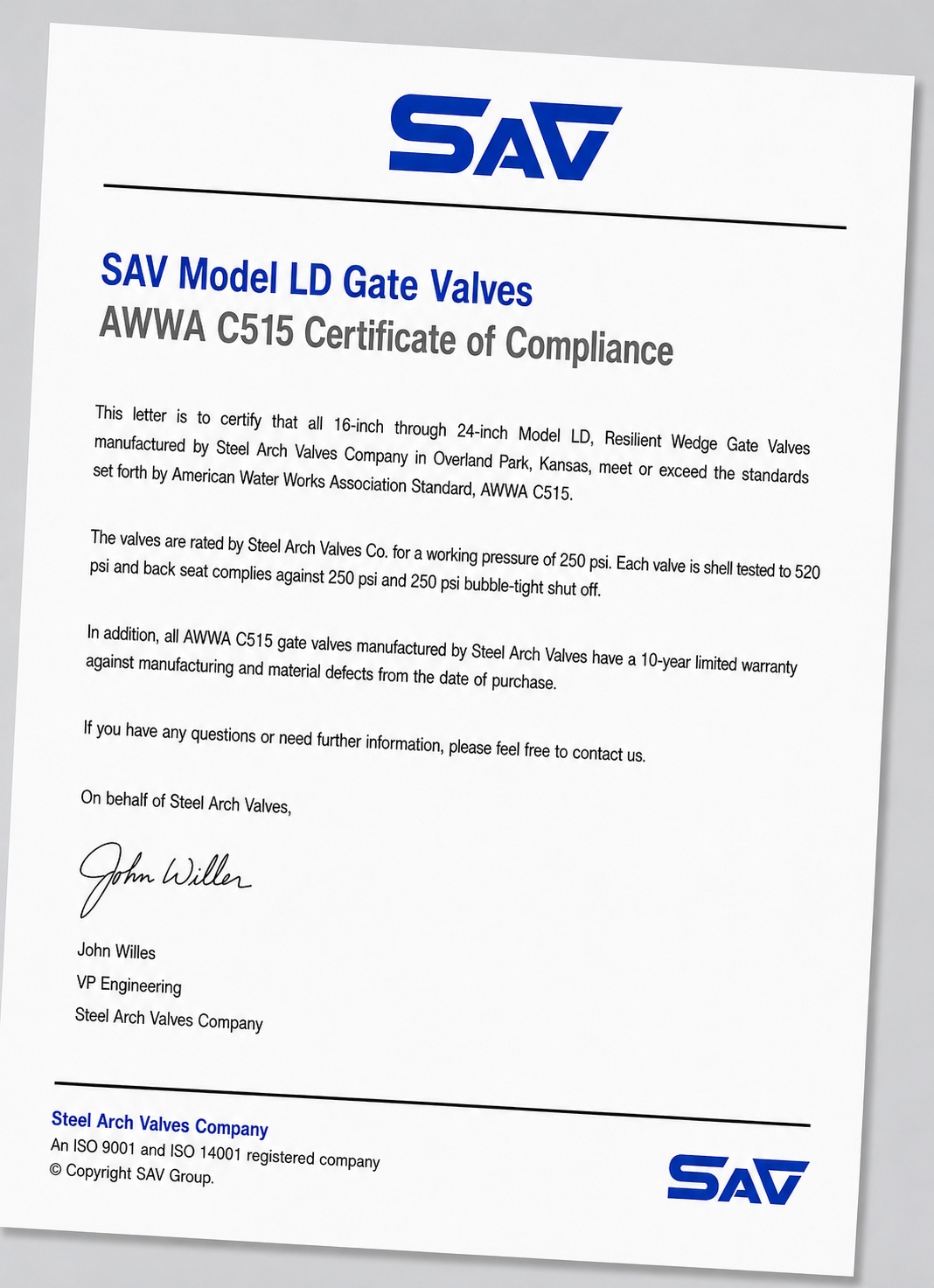 Series 55 Gate Valves to AWWA Standards